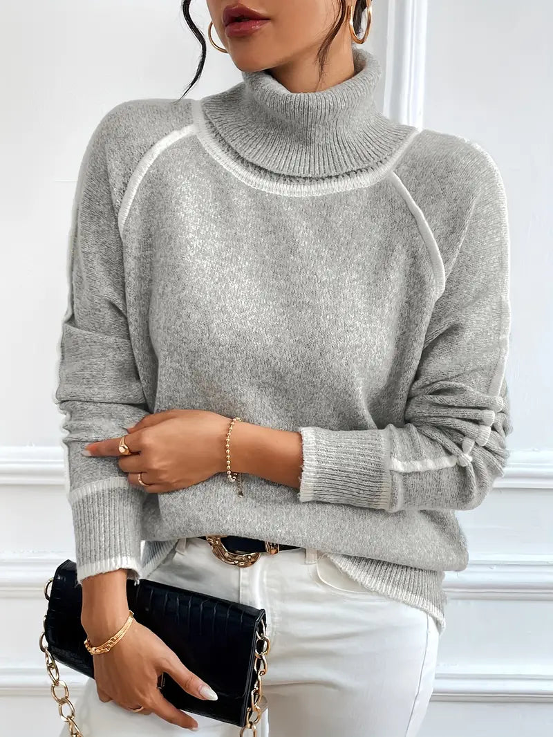 Isabelle's™ | Contrasting Turtle Neck Sweater