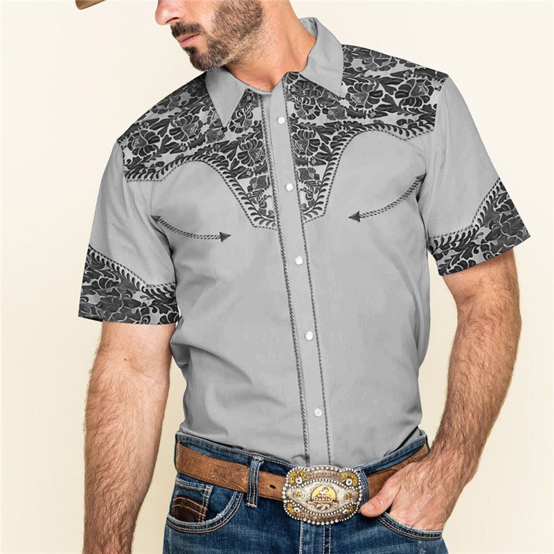 3D Personalized Printing T-shirt Summer Loose Short Sleeve Lapel Shirt Casual Streetwear Clothing For Men