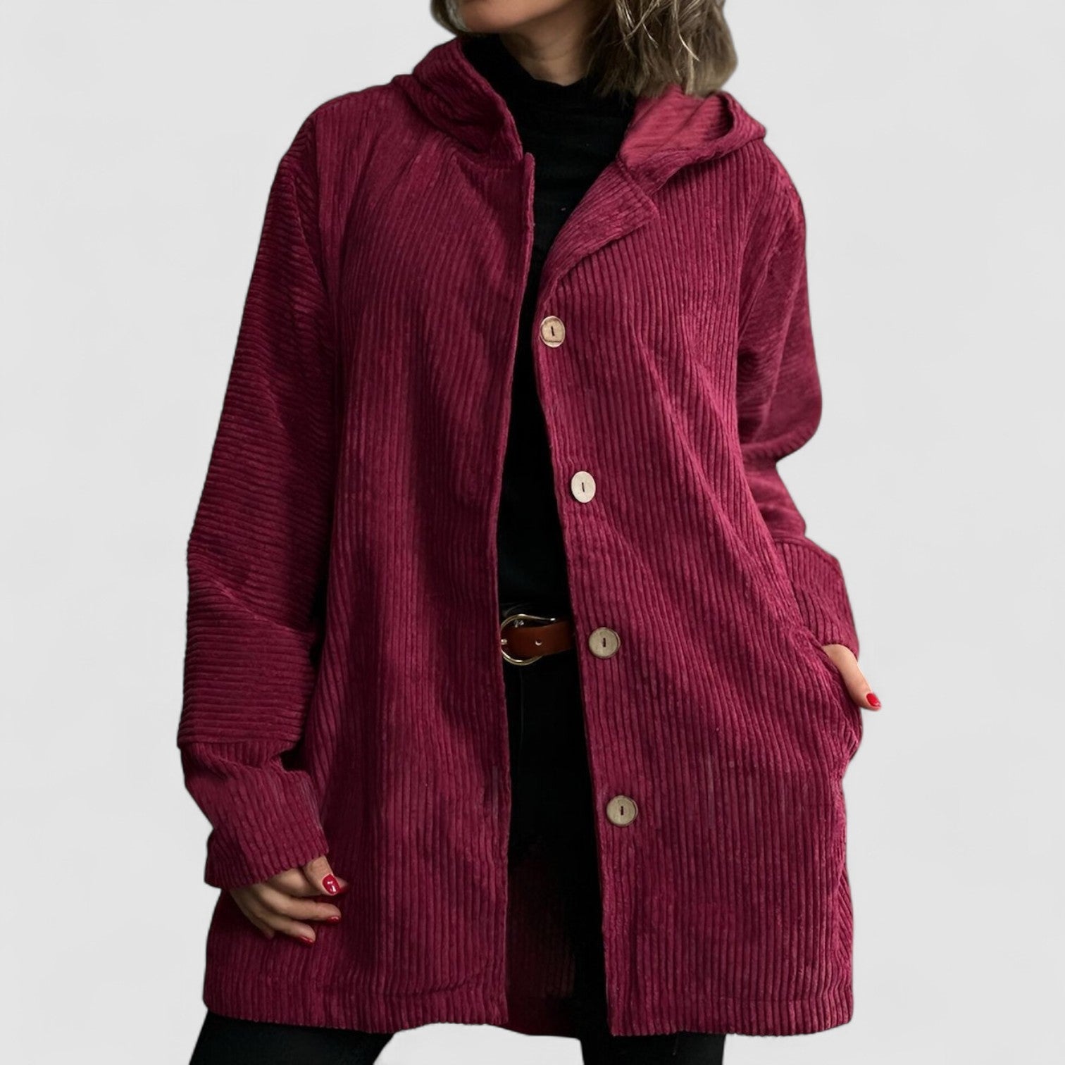 Isabelle's™ | Cozy Corduroy Hooded Jacket