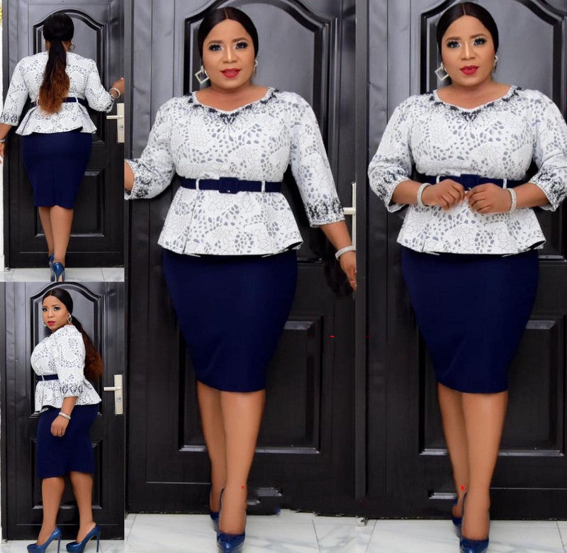 African Print Blouse And Skirt Plus Size Women's Suit 6XL