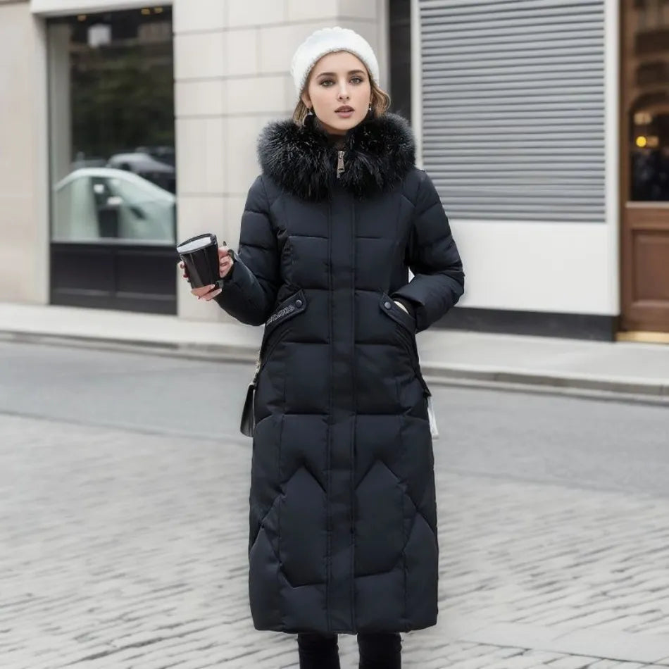 Isabelle's™ | Winter Quilted Coat with Hood Trim
