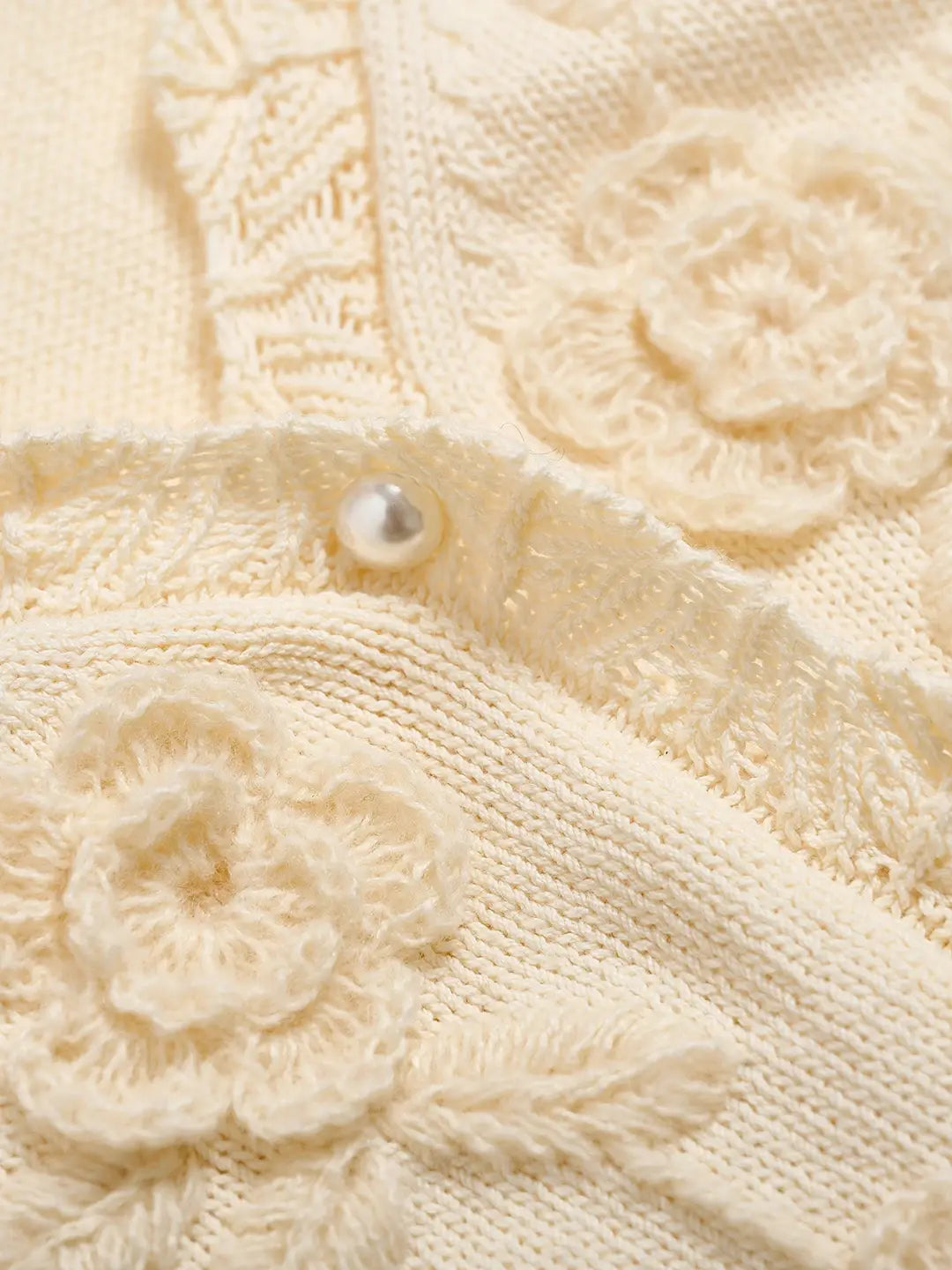 Eleanora V-Neck 3D Rose Cardigan