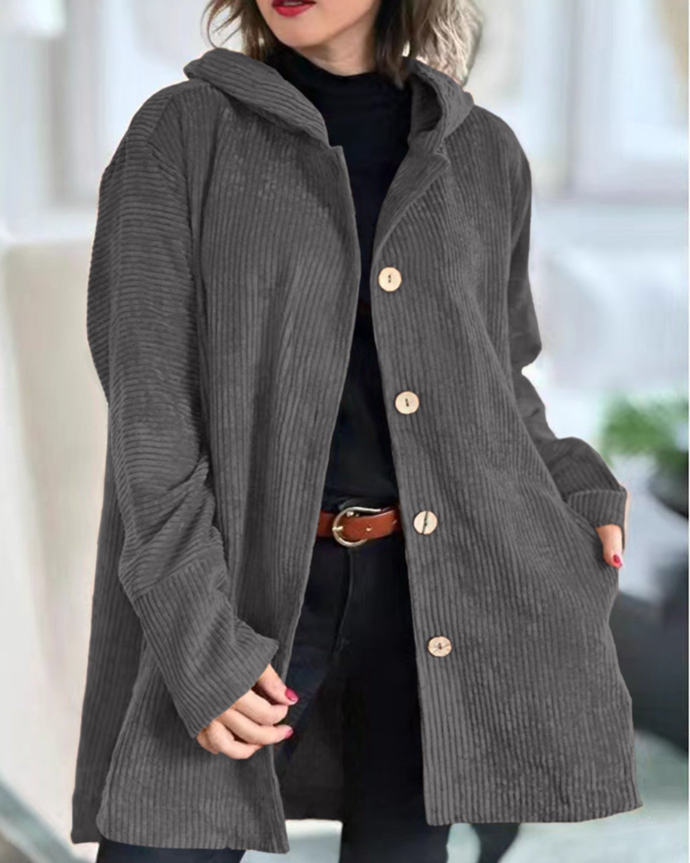 Isabelle's™ | Cozy Corduroy Hooded Jacket