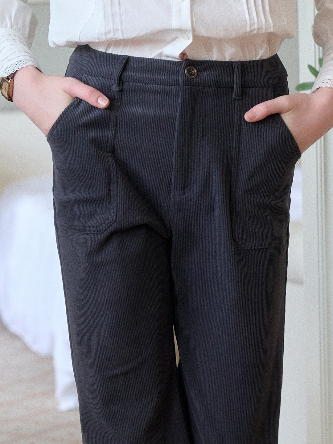 【Final Sale】Lexi Corduroy Straight Trousers