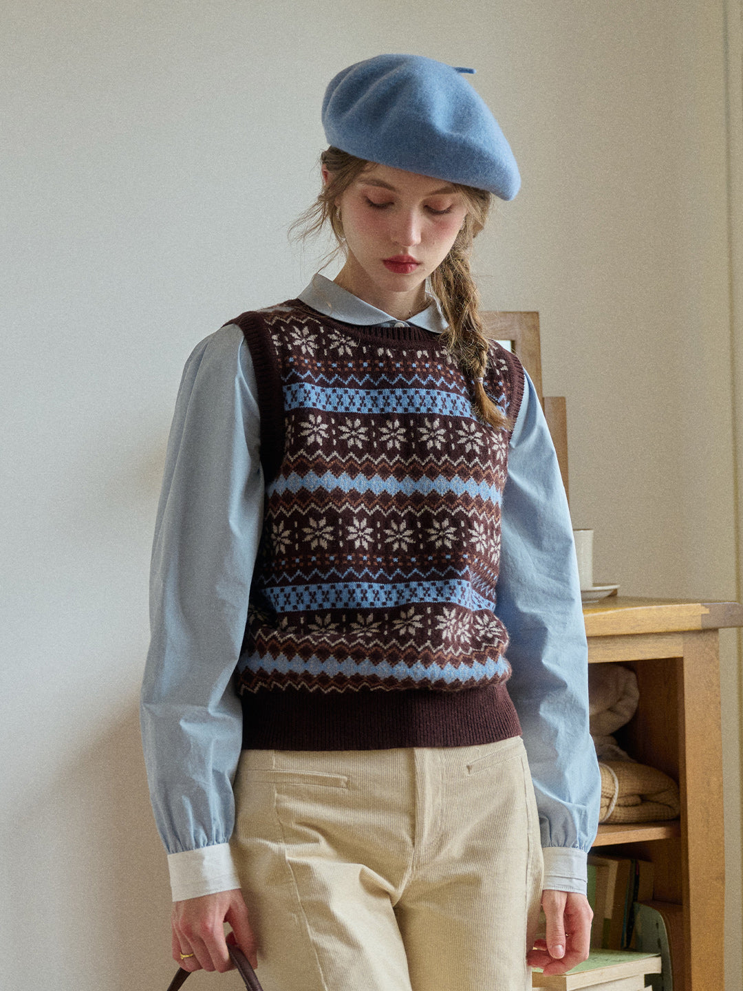 Iyla Round Neck Fair Isle Knitwear Vest