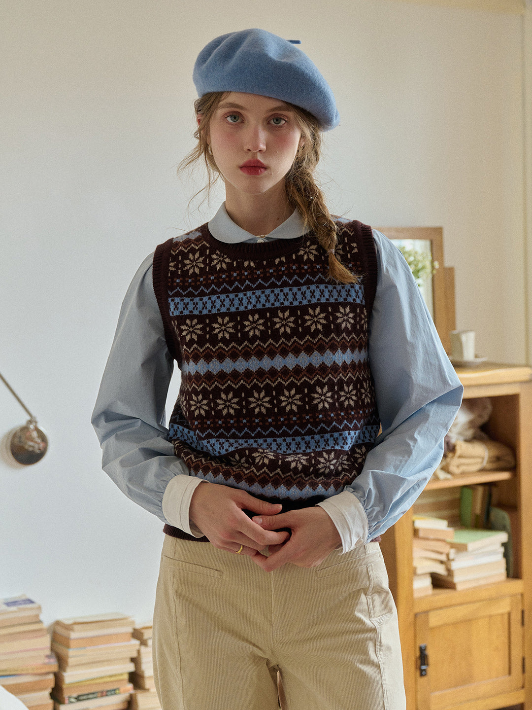 Iyla Round Neck Fair Isle Knitwear Vest