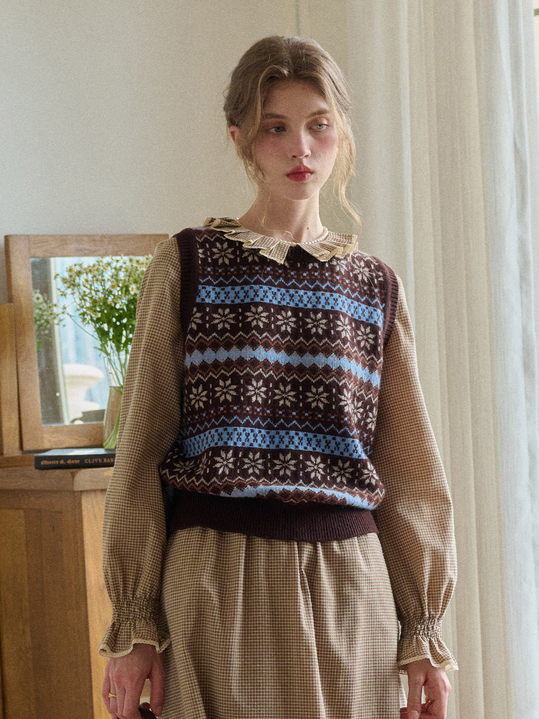 Iyla Round Neck Fair Isle Knitwear Vest