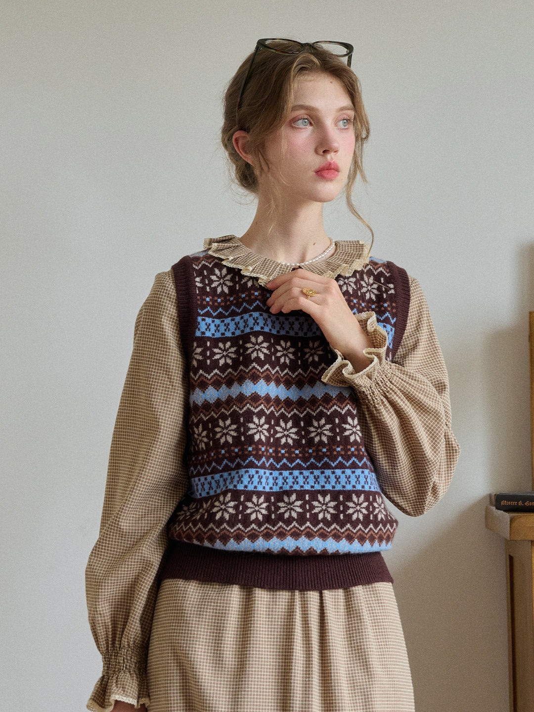 Iyla Round Neck Fair Isle Knitwear Vest
