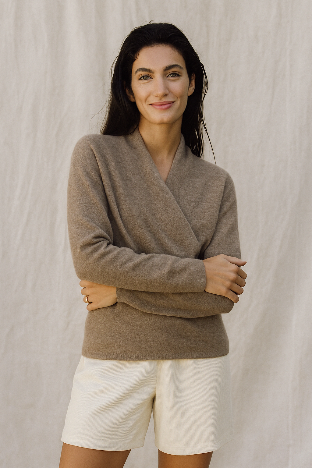 Isabelle's™ | Winter Wrap V Neck Knit Sweater