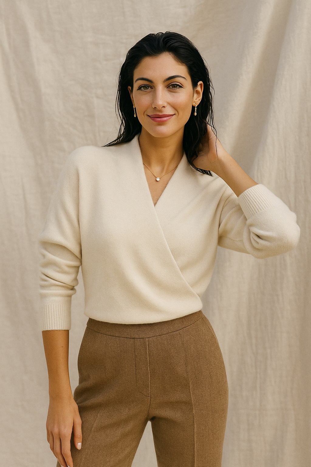 Isabelle's™ | Winter Wrap V Neck Knit Sweater