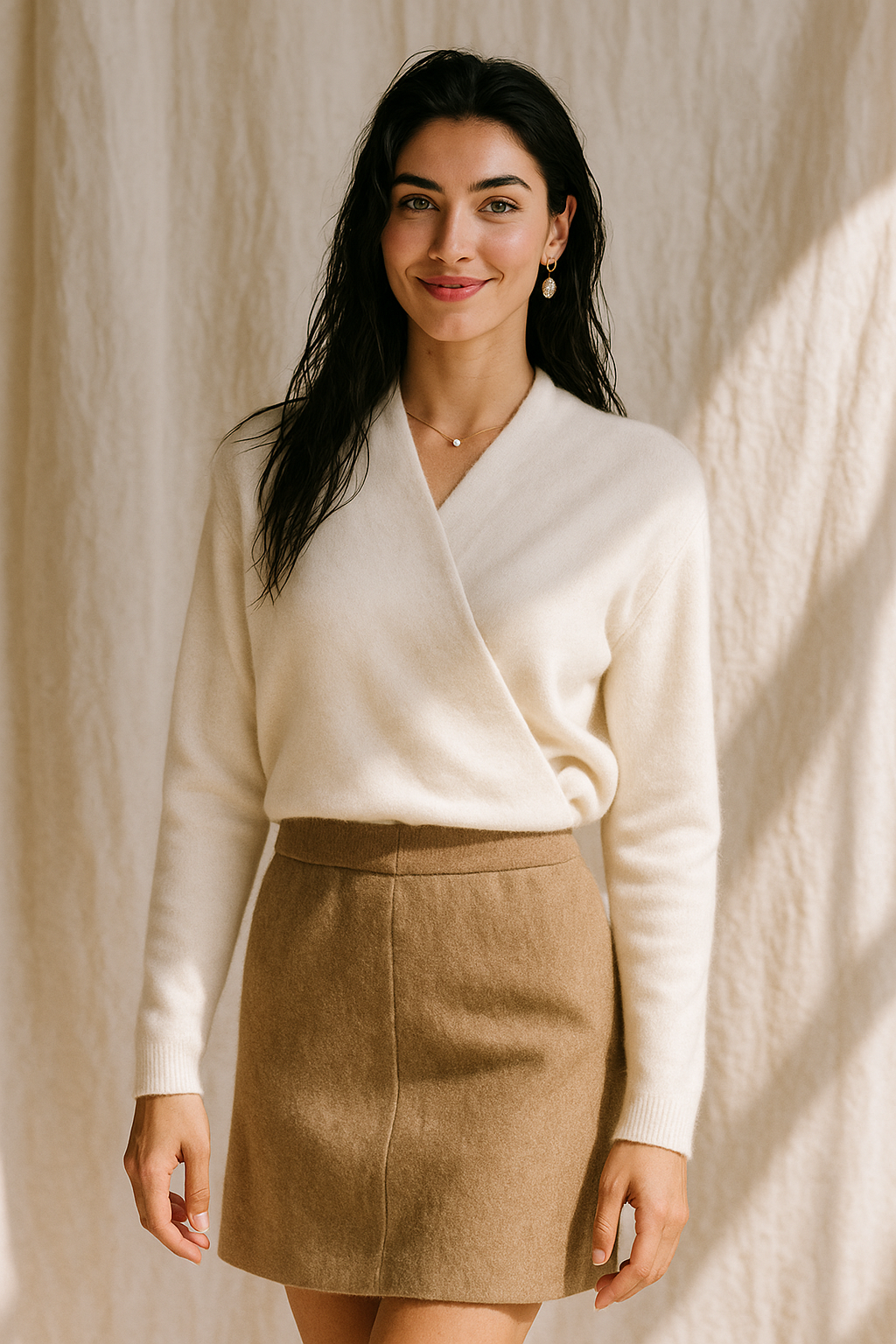 Isabelle's™ | Winter Wrap V Neck Knit Sweater