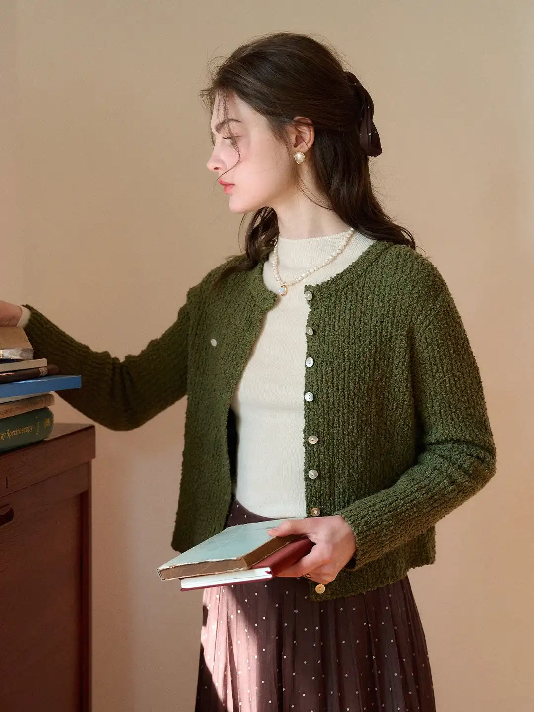 Magdalena Round Neck Cotton Cardigan
