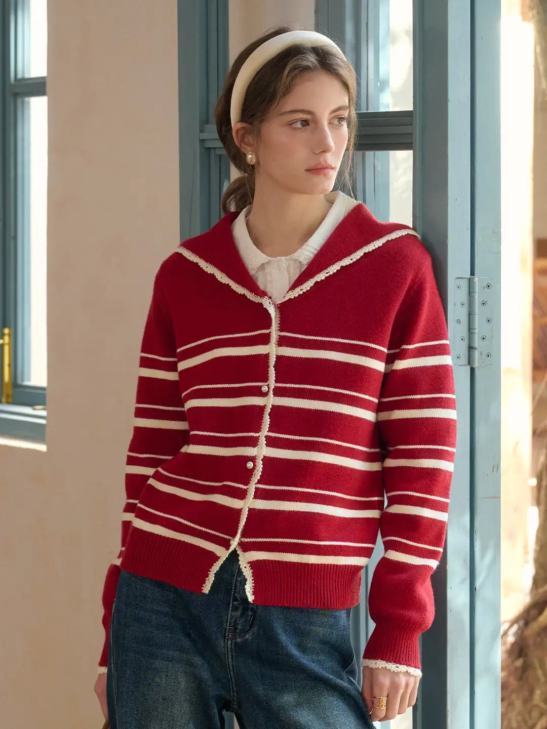 Stormi V-Neck Stripe Cardigan