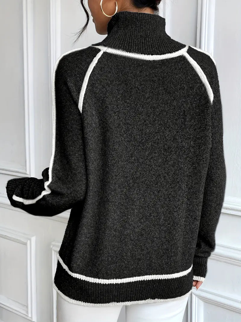 Isabelle's™ | Contrasting Turtle Neck Sweater