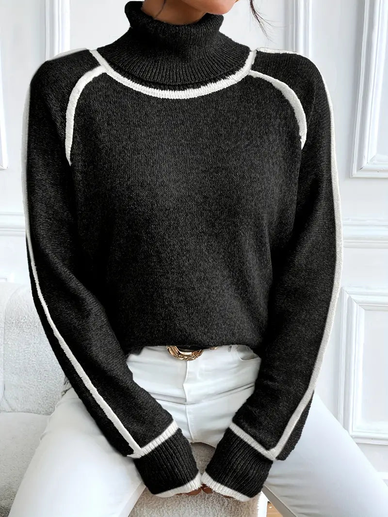 Isabelle's™ | Contrasting Turtle Neck Sweater