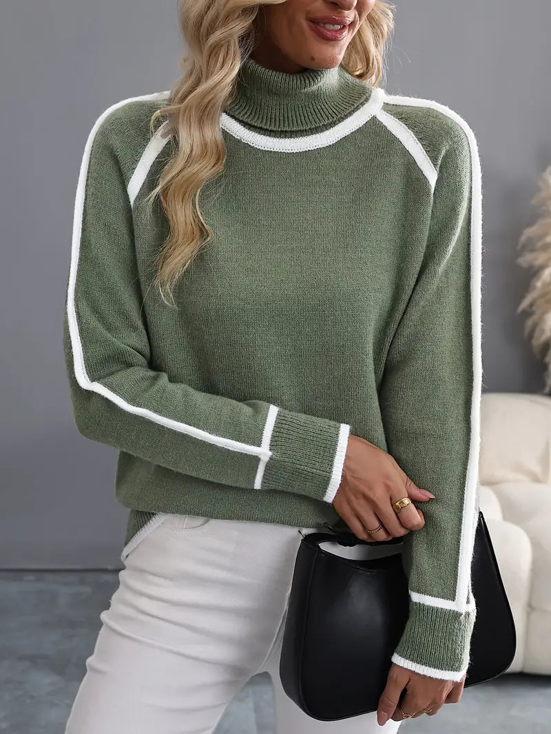 Isabelle's™ | Contrasting Turtle Neck Sweater