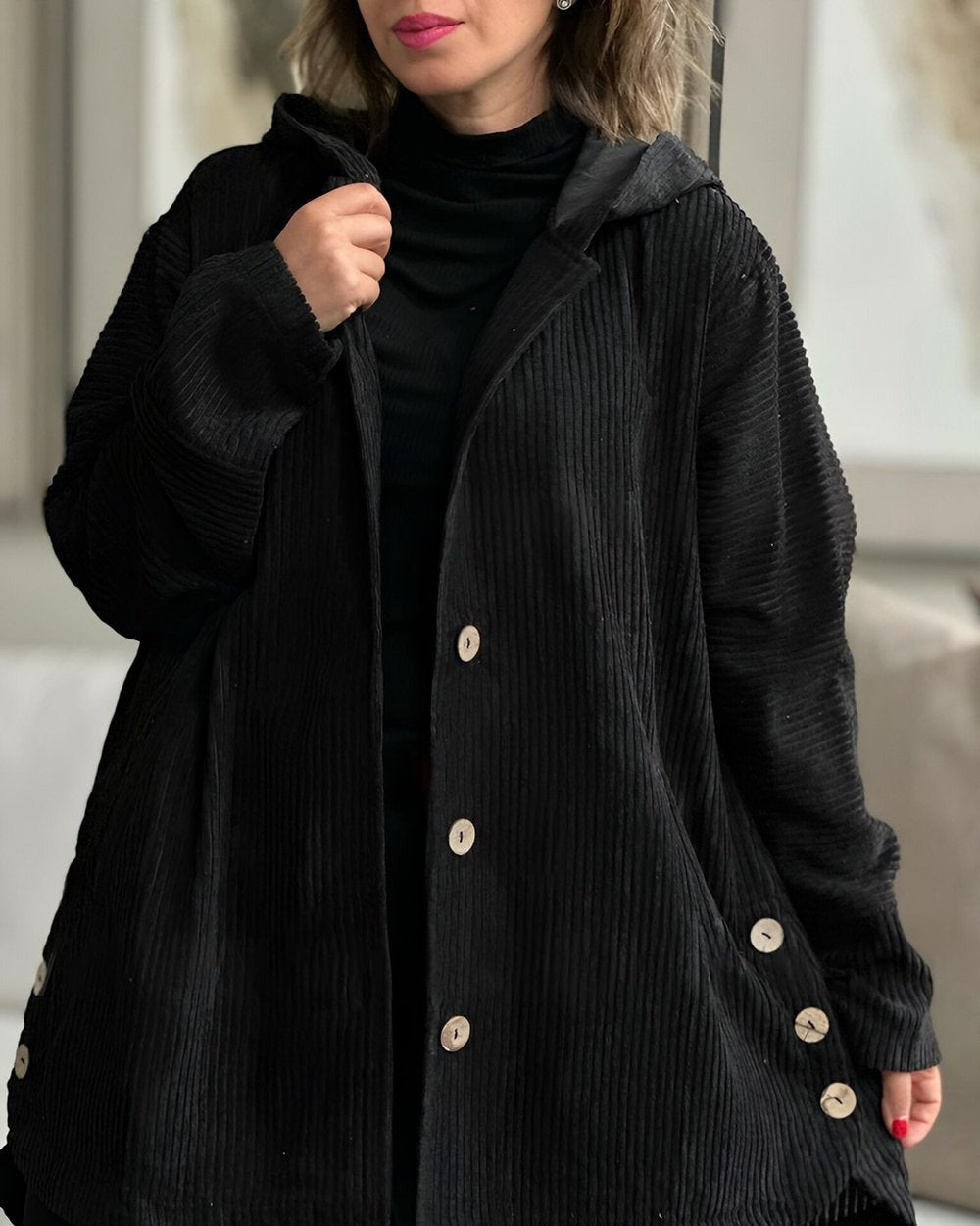 Isabelle's™ | Cozy Corduroy Hooded Jacket