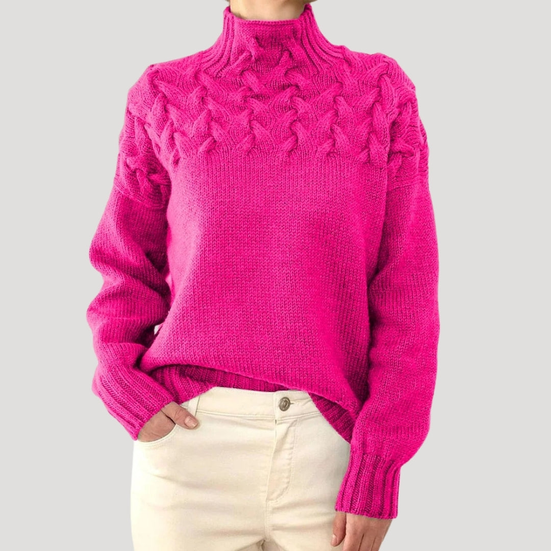 Isabelle's™ | Spring Cable High-Neck Sweater