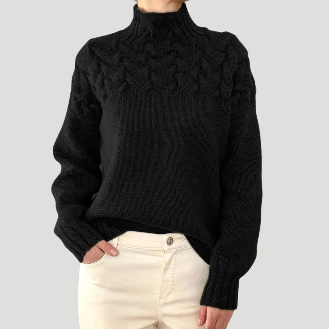 Isabelle's™ | Spring Cable High-Neck Sweater