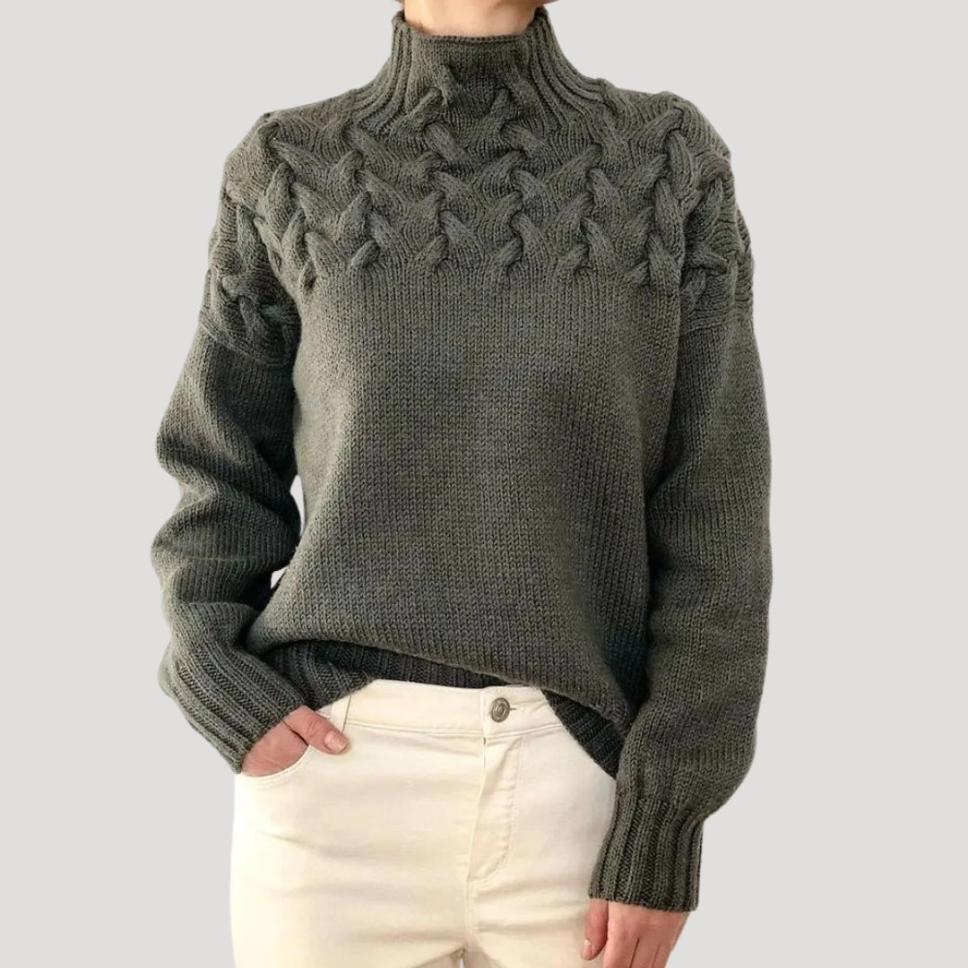 Isabelle's™ | Spring Cable High-Neck Sweater