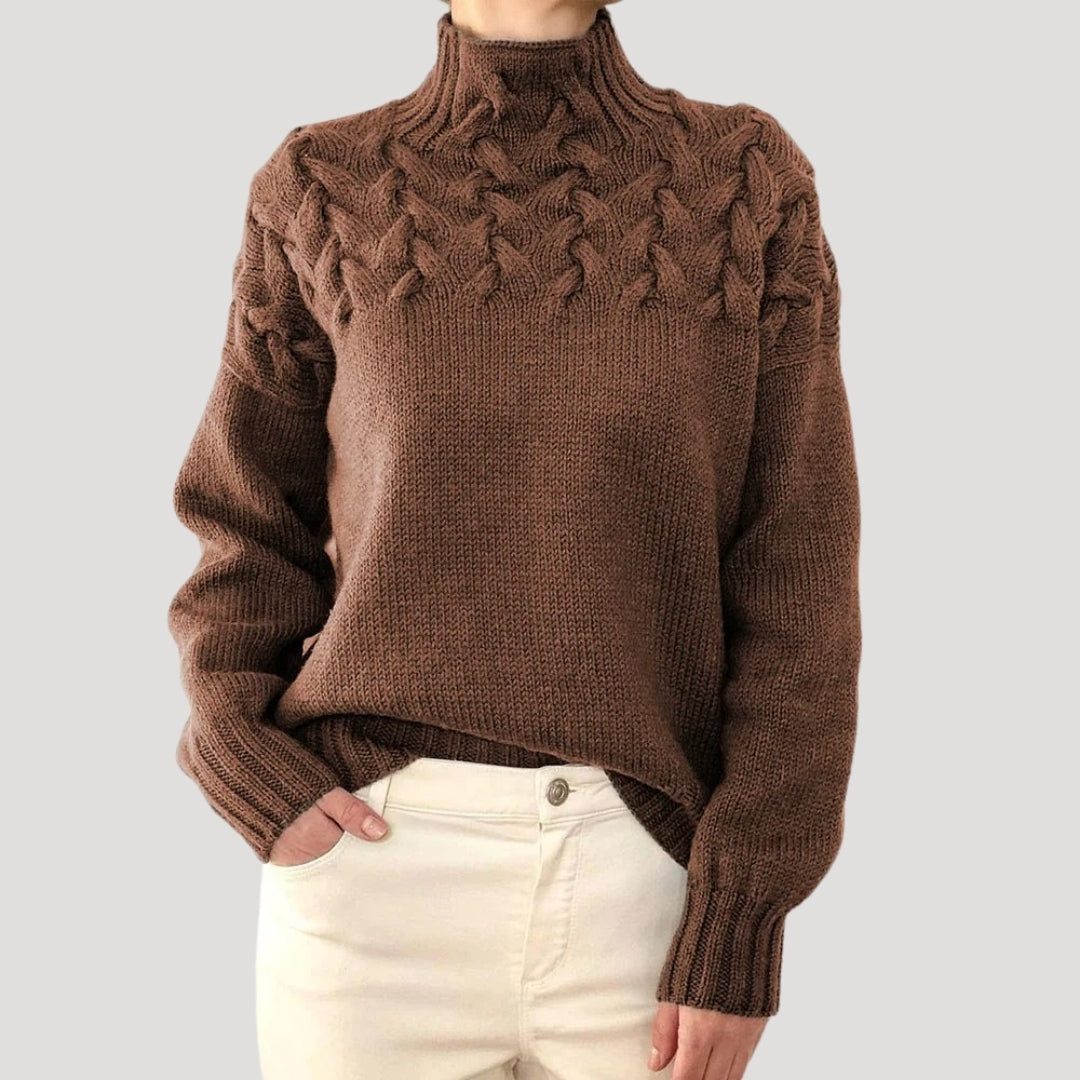 Isabelle's™ | Spring Cable High-Neck Sweater