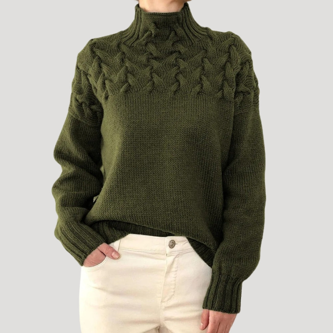Isabelle's™ | Spring Cable High-Neck Sweater