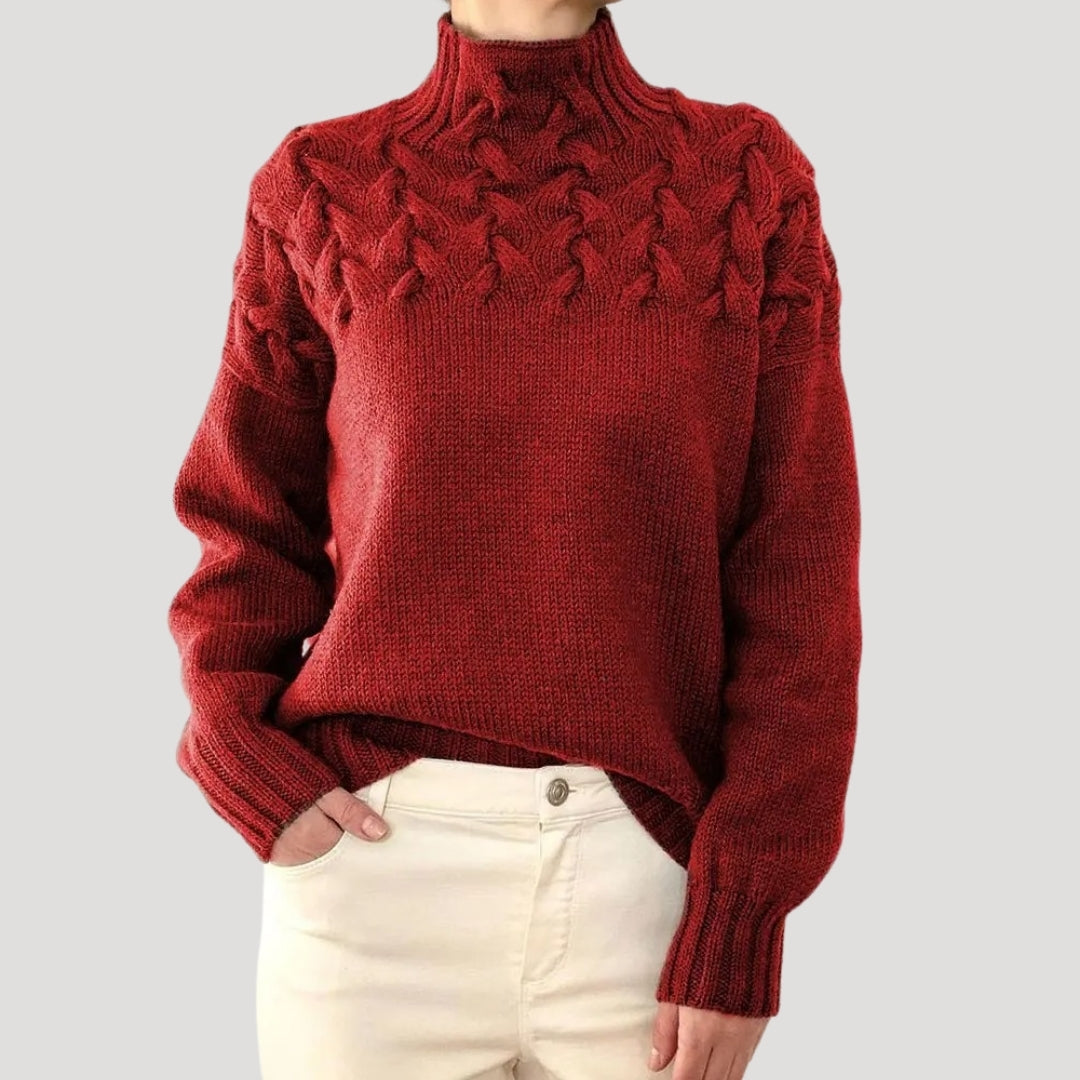 Isabelle's™ | Spring Cable High-Neck Sweater
