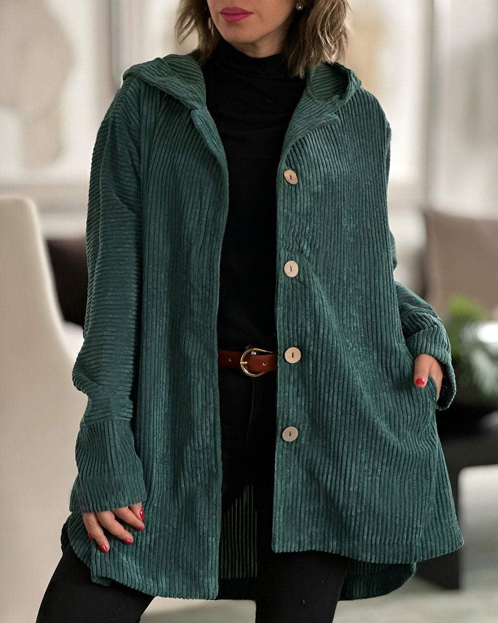 Isabelle's™ | Cozy Corduroy Hooded Jacket