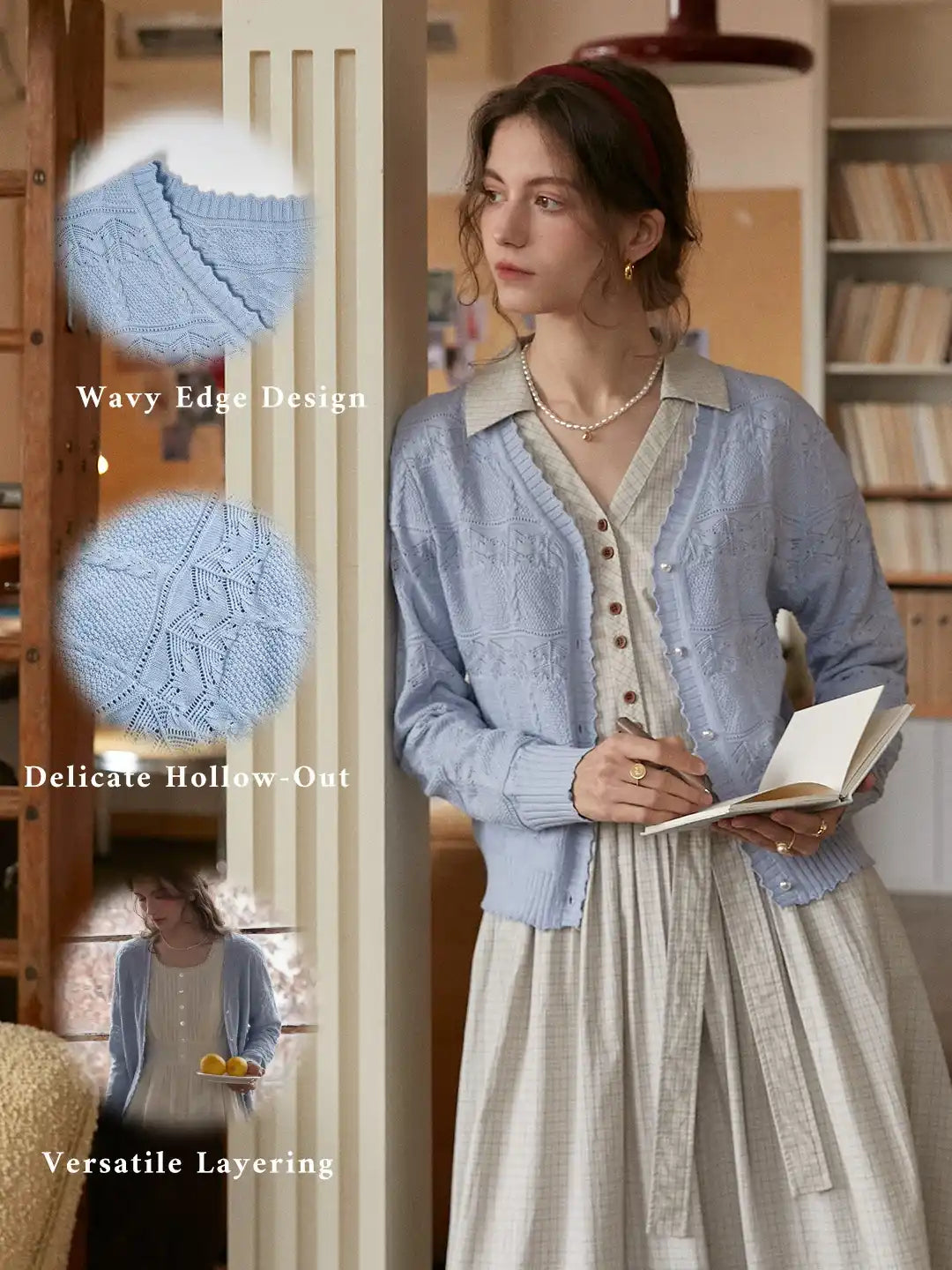 Elouise V-Neck Wool Cardigan