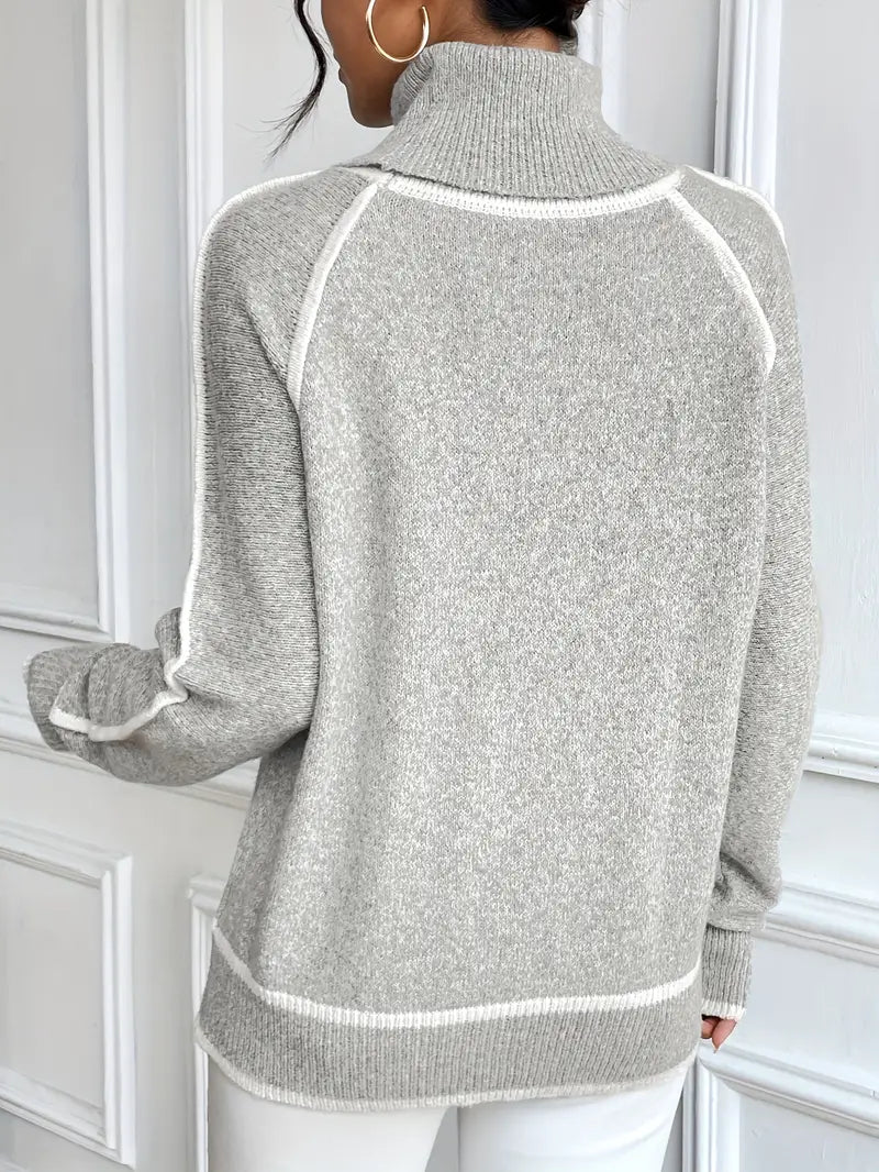 Isabelle's™ | Contrasting Turtle Neck Sweater