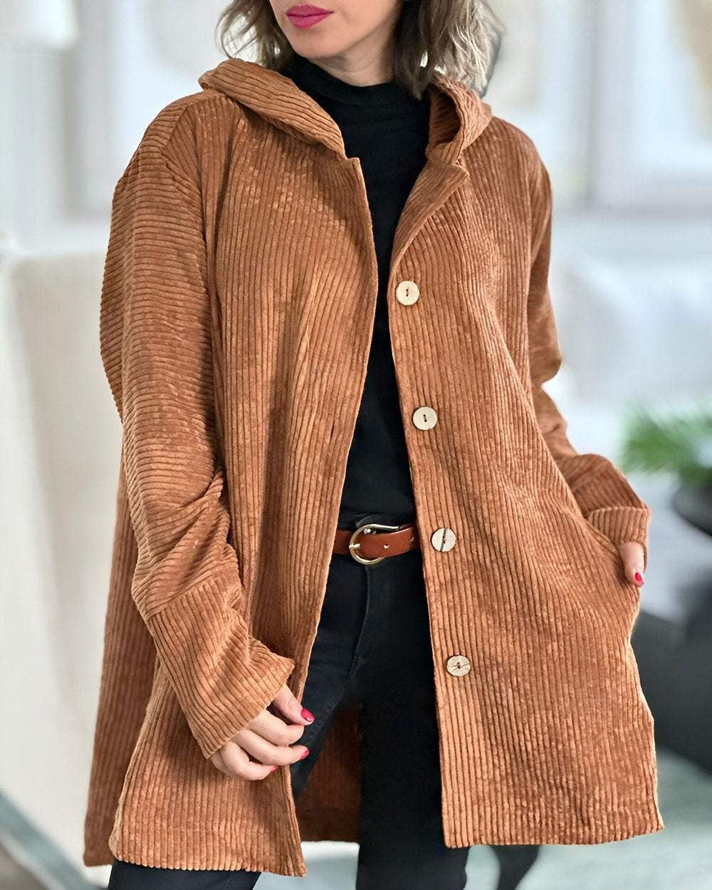Isabelle's™ | Cozy Corduroy Hooded Jacket