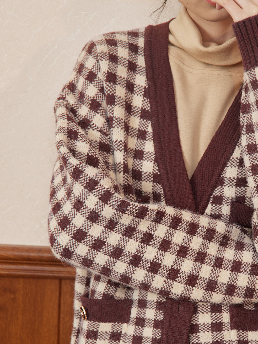 【Final Sale】Ansley Checkerboard Knit Cardigan