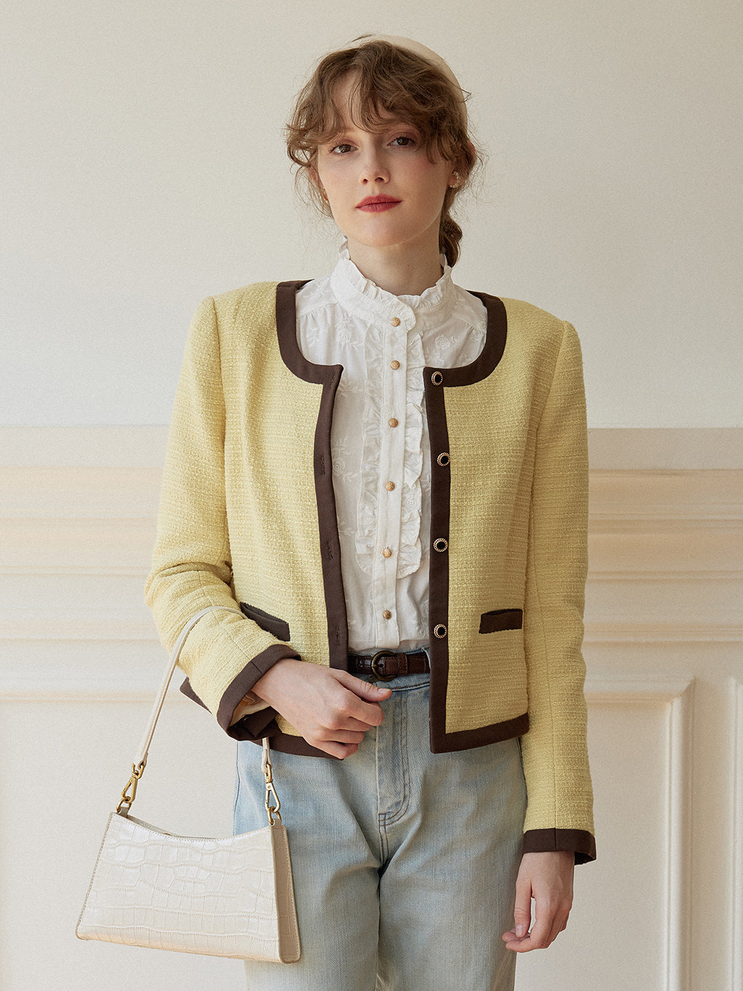 Catherine Yellow Tweed Jacket