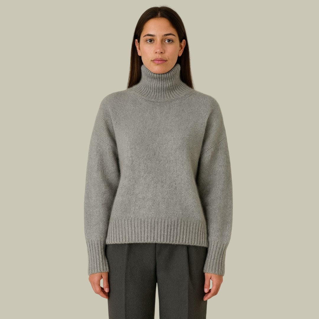 Isabelle's™ | High Neck Relaxed Fit Merino And Wool Sweaters
