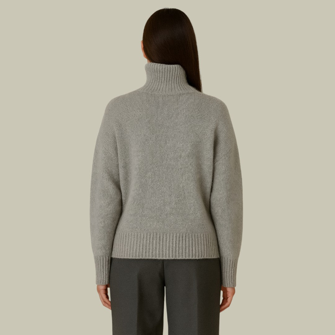 Isabelle's™ | High Neck Relaxed Fit Merino And Wool Sweaters