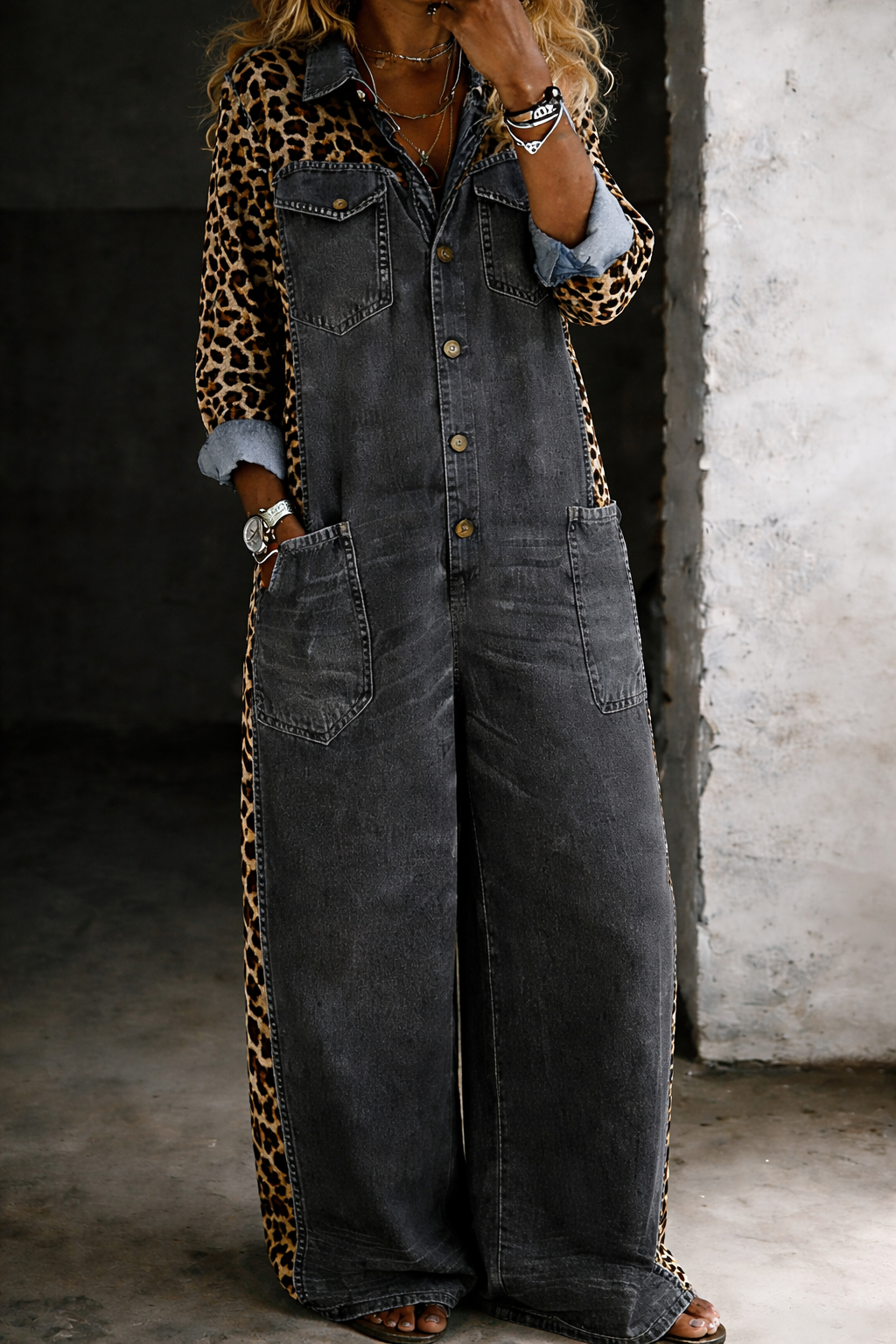 Isabelle's™ | One Piece Denim Shirt Jumpsuit