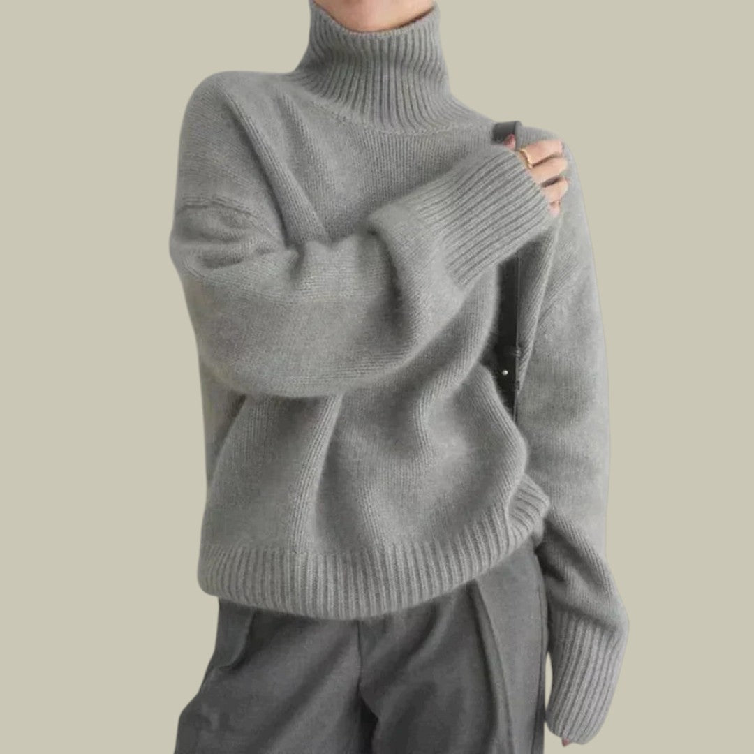 Isabelle's™ | High Neck Relaxed Fit Merino And Wool Sweaters