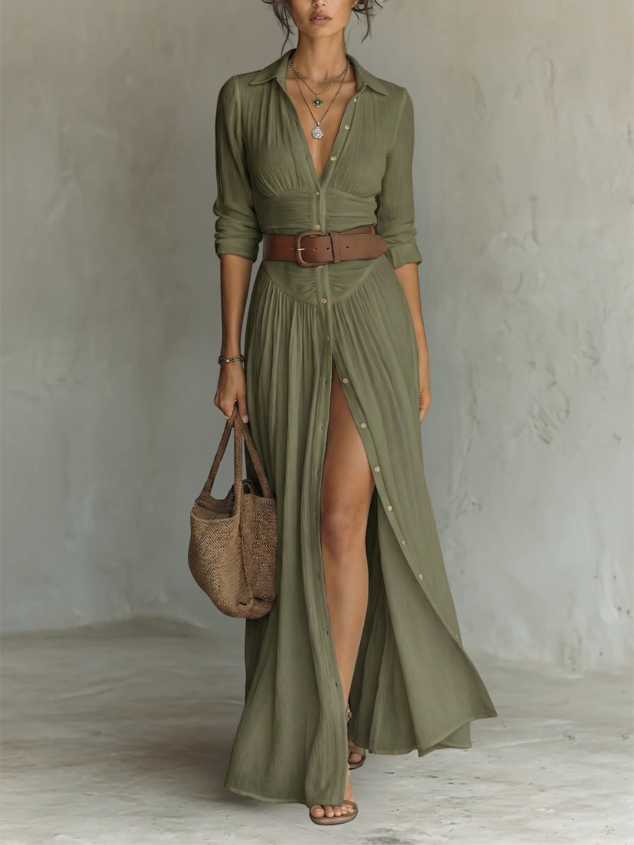 Isabelle's™ | Long Maxi Linen Dress