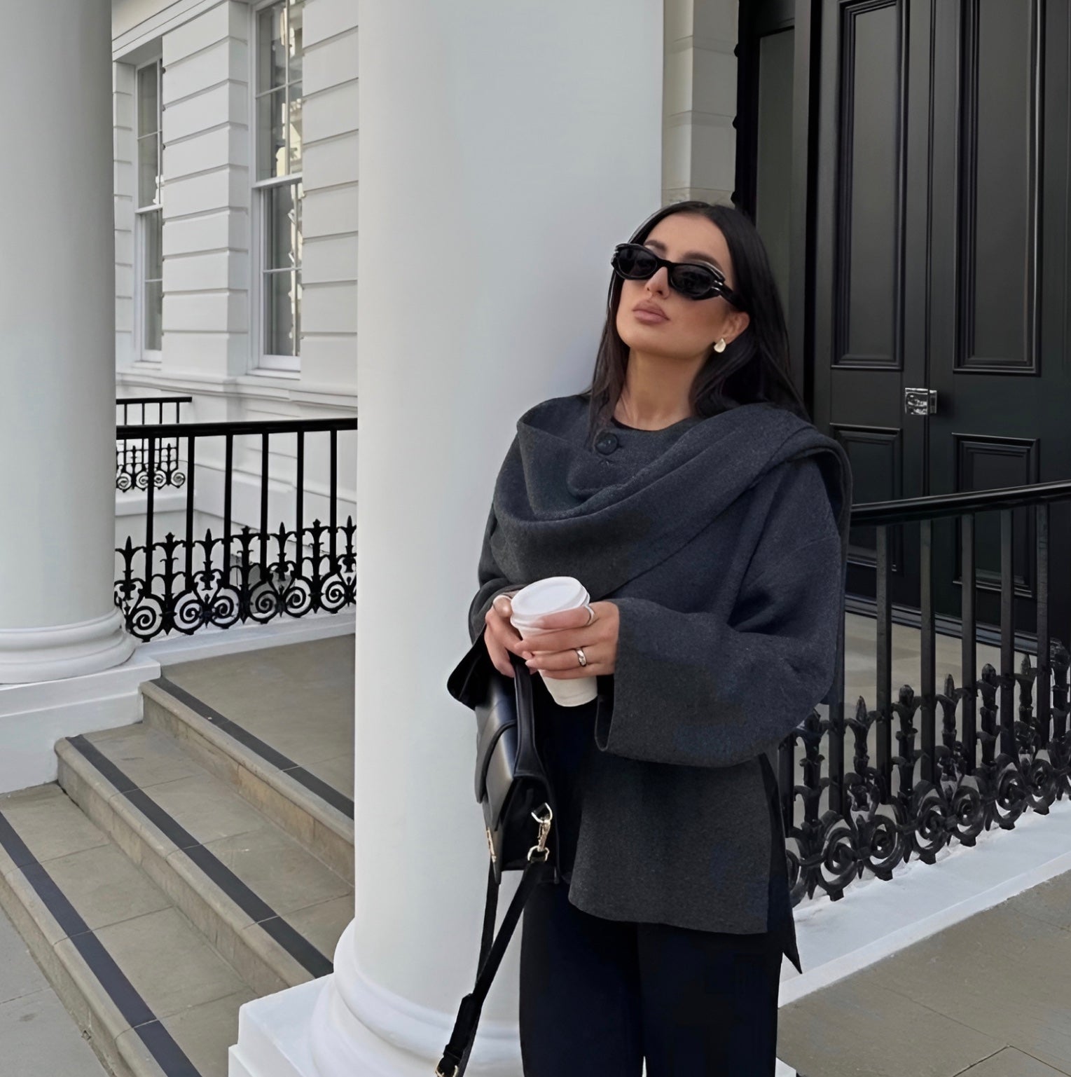 Isabelle's™ | Elegant Draped Cape Coat