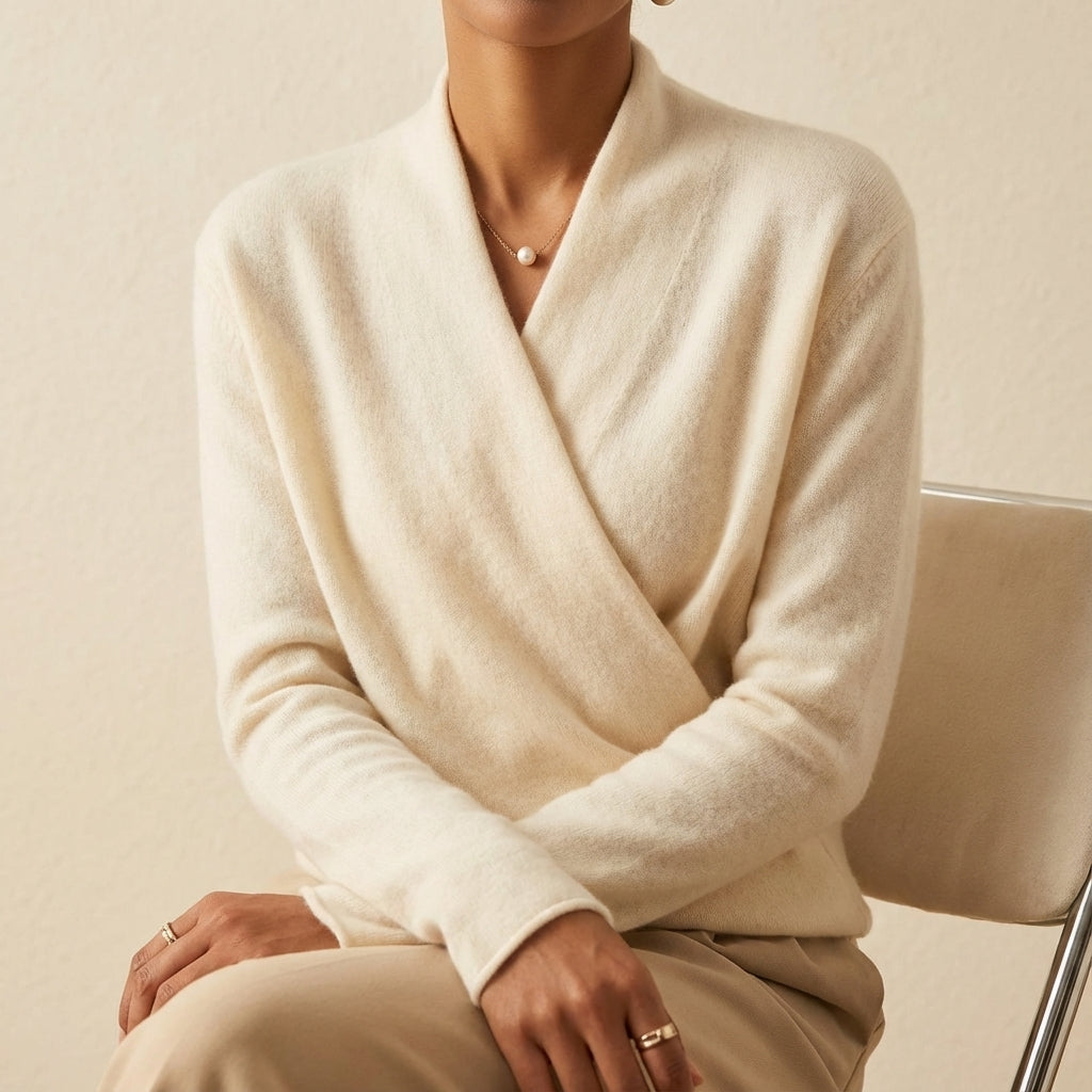 Isabelle's™ | Warm Wool Blend Crossed Wrap Sweater