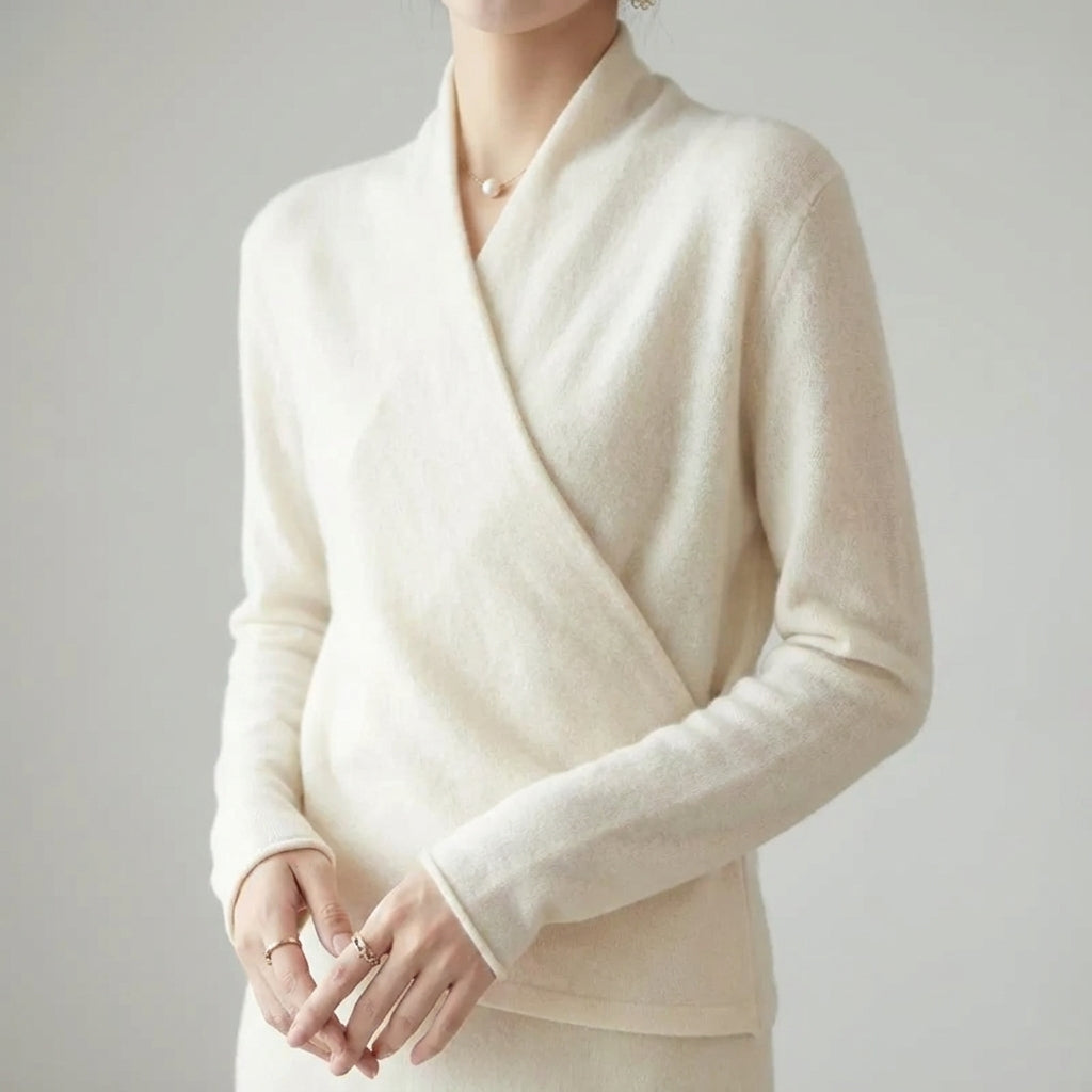 Isabelle's™ | Warm Wool Blend Crossed Wrap Sweater