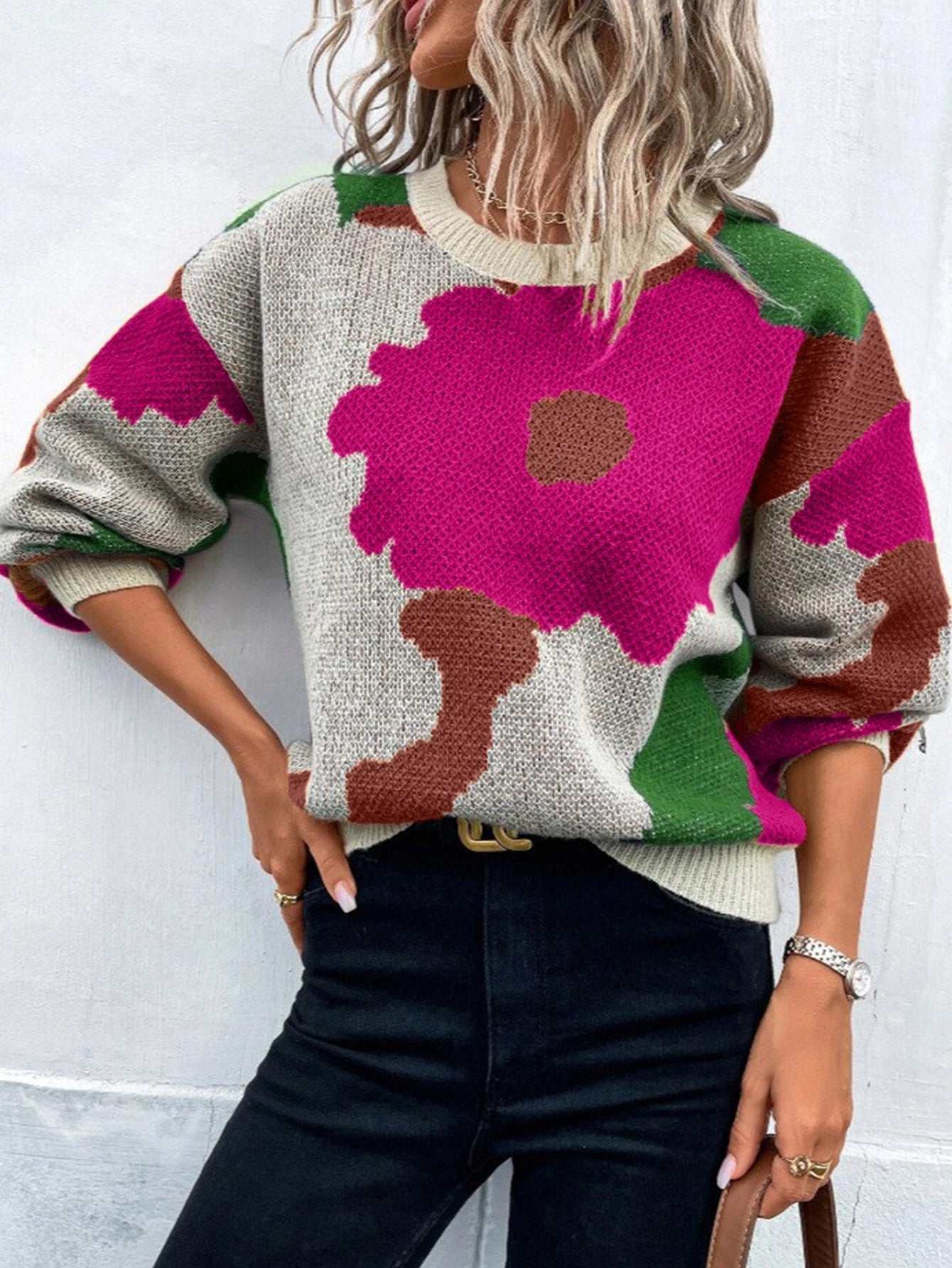 Isabelle's™ | Floral Print Pullover Sweater