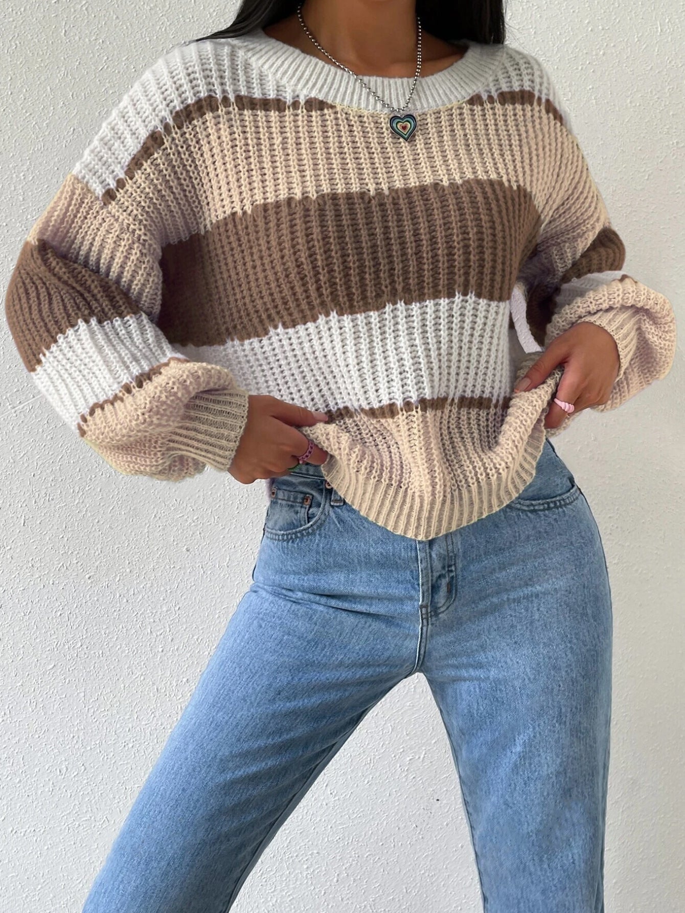 Isabelle's™ | Striped Knit Pullover Sweater