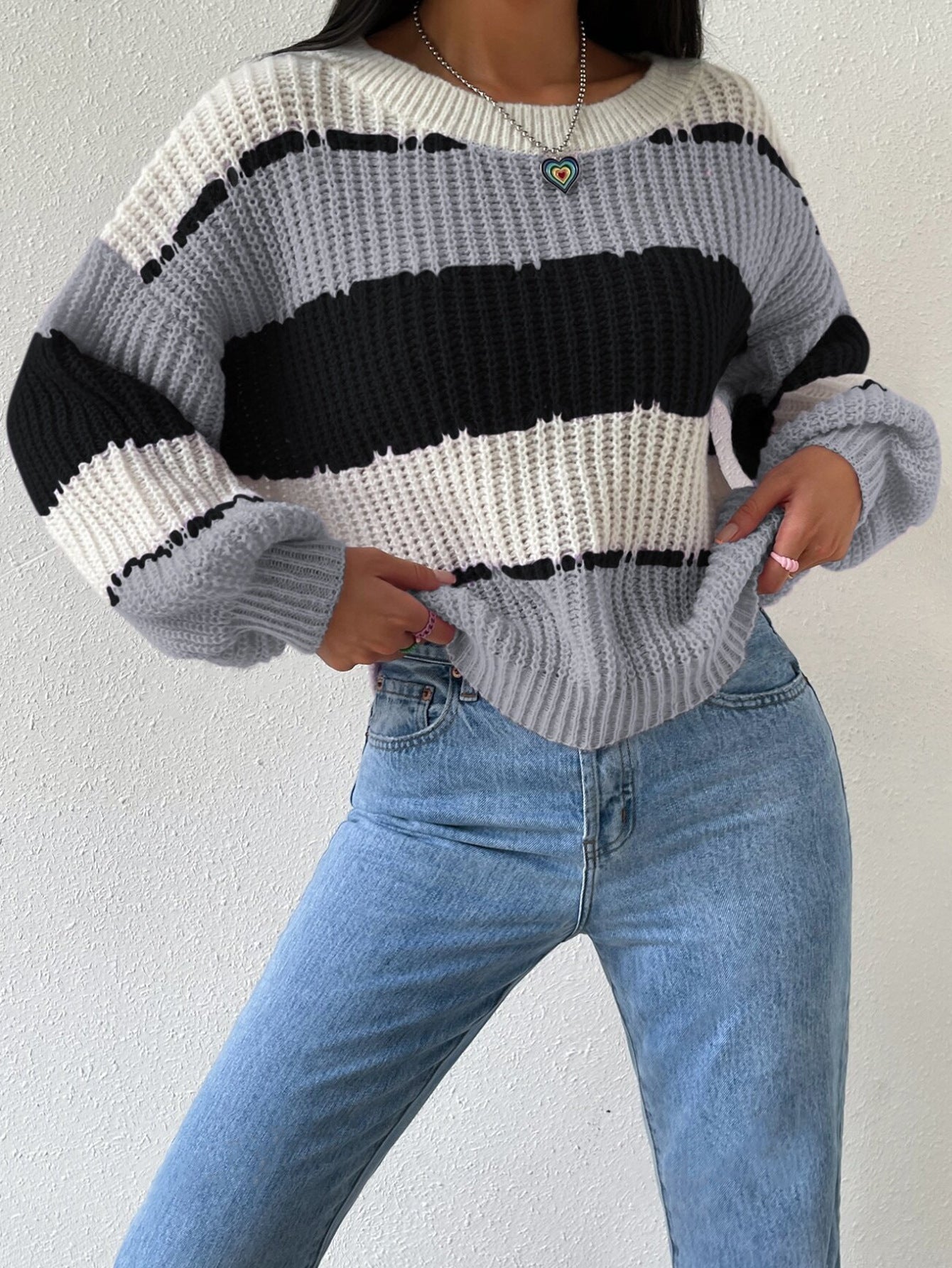 Isabelle's™ | Striped Knit Pullover Sweater
