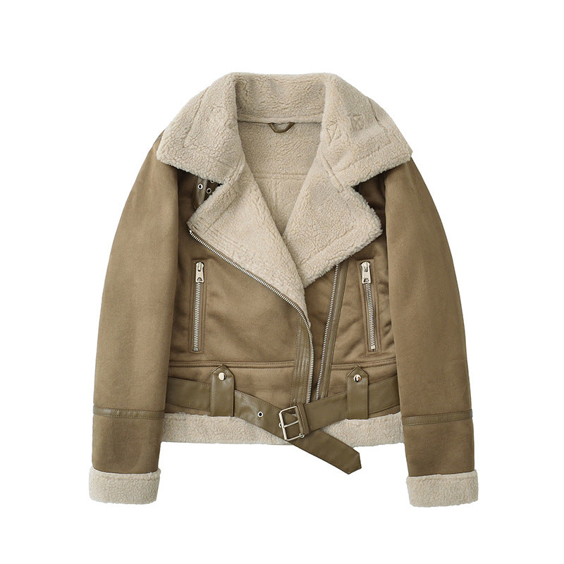 Isabelle's™ | Suede Velvet Fur Lambswool Jacket