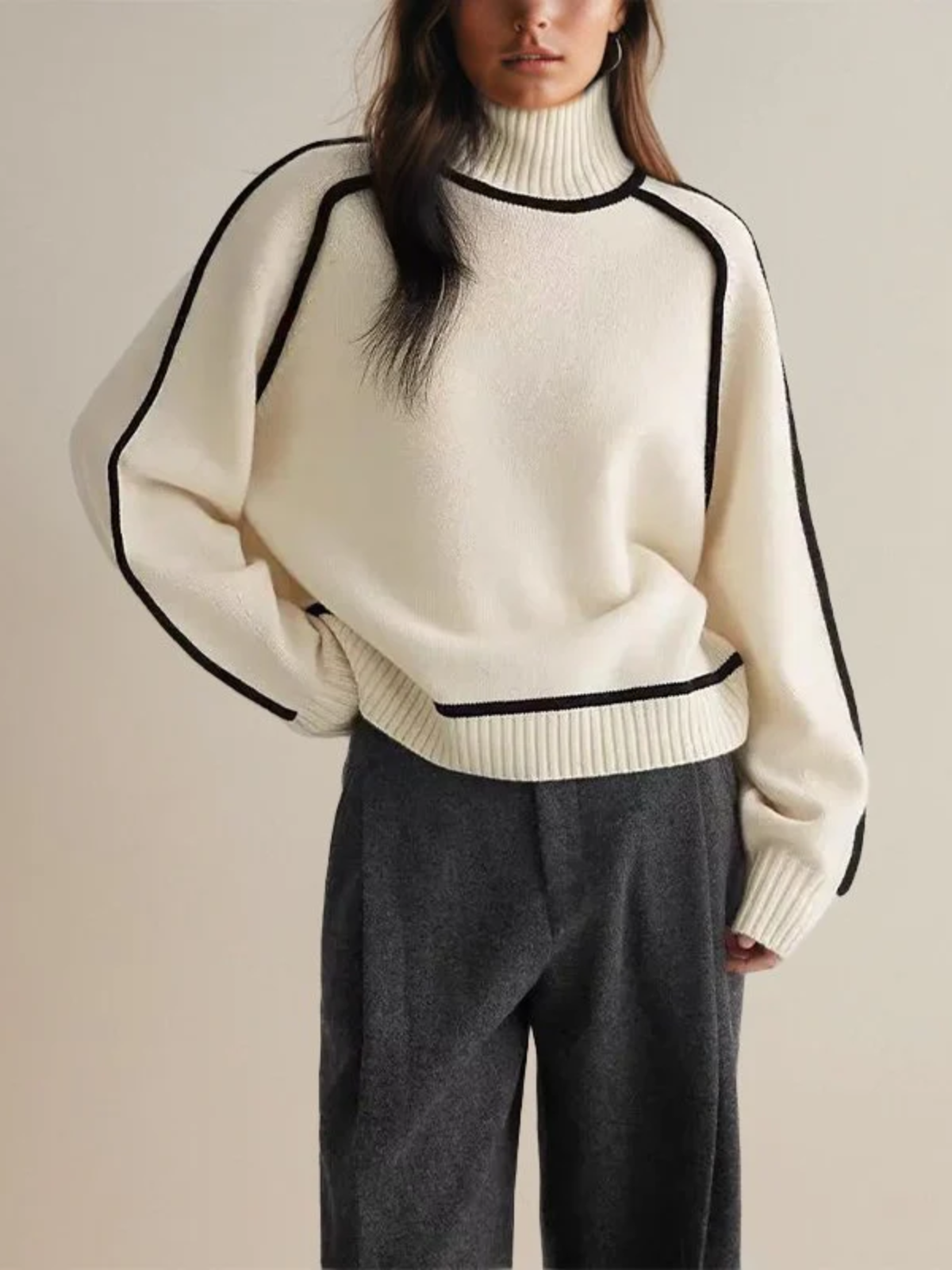 Isabelle's™ | Winter Color Block Turtleneck Sweater