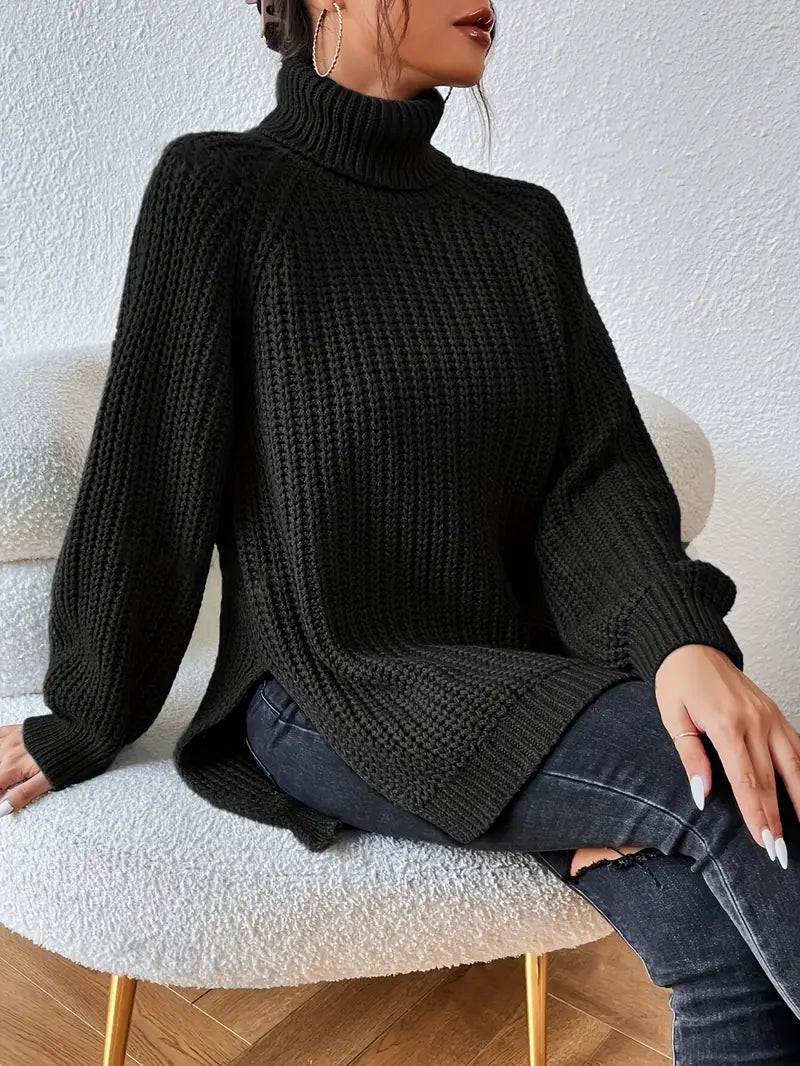 Isabelle's™ | Winter Turtleneck Ribbed Knit Sweater
