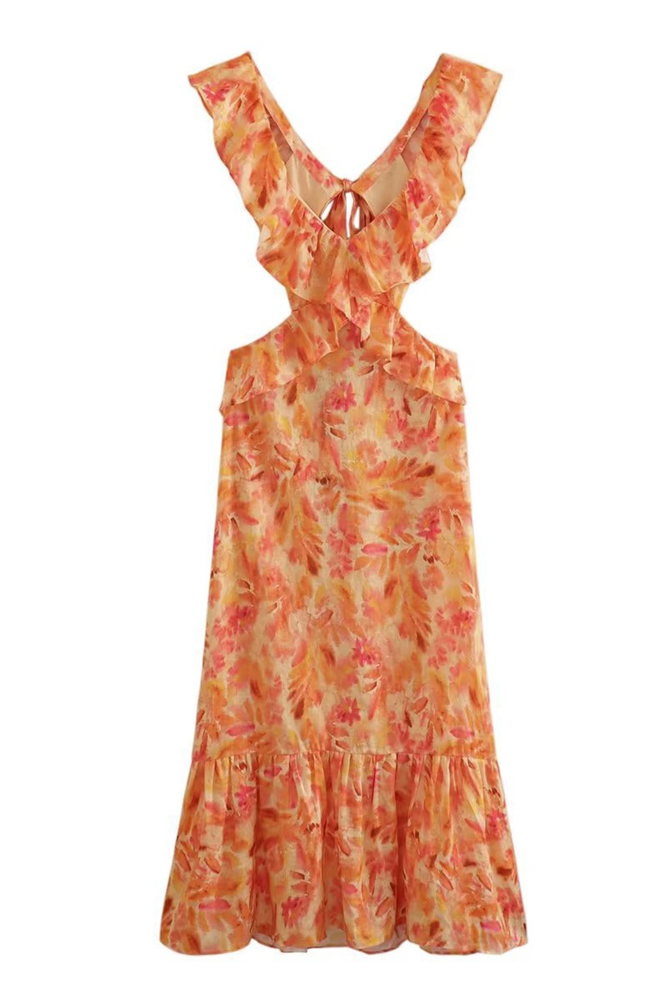 Isabelle's™ | Floral Elegant Ruffle Maxi Dress