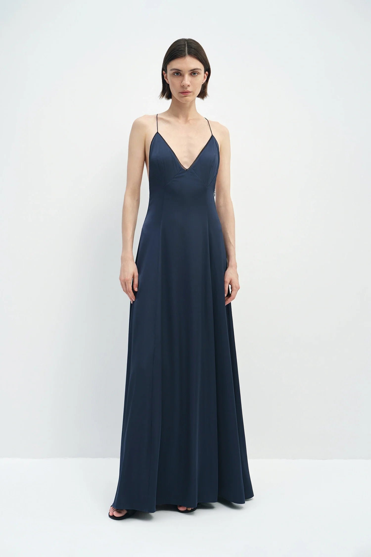 Amélie V-Cami Satin Dress