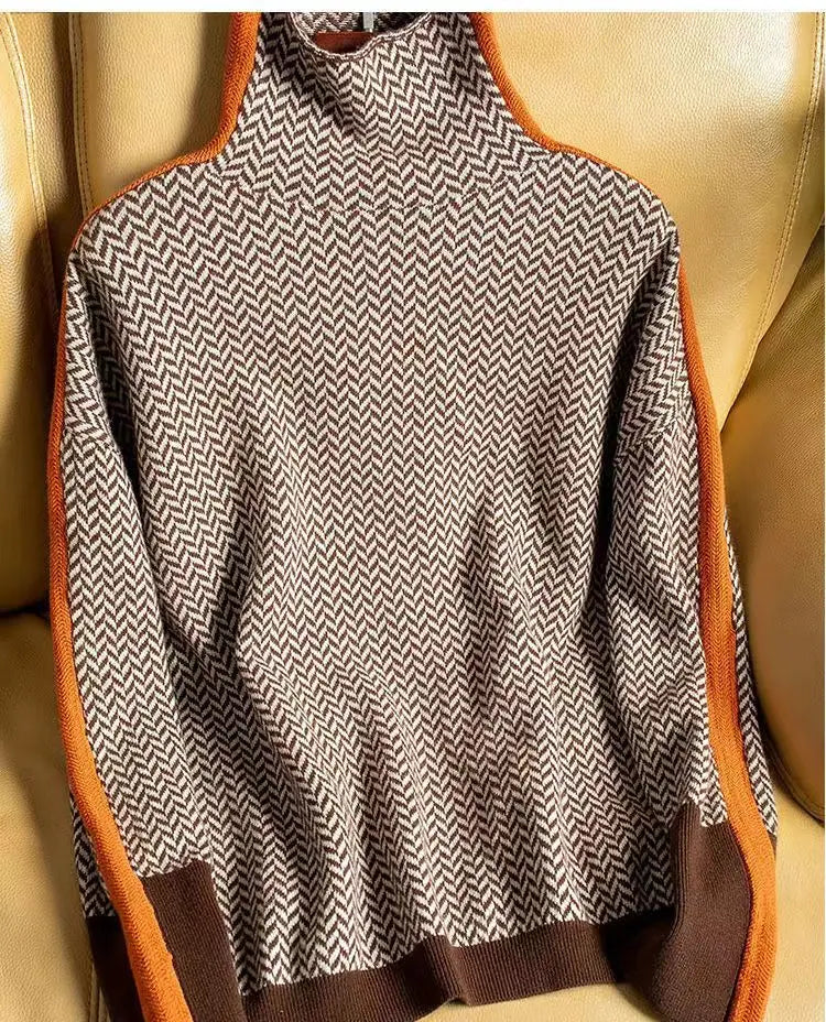 Isabelle's™ | Luxe Herringbone Turtleneck Sweater
